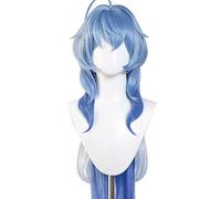 MAOMA Parrucca Cosplay Anime Genshin Impact Ganyu Parrucca,Blue Fluffy Wave Long Parrucca Cosplay,con Rete per Parrucca Gratuita,per Festa Carnevale Halloween Cosplay Parrucca(Size:Style 1)