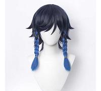 MAOMA Parrucca Cosplay Anime Genshin Impact Venti Parrucca,Blue Short Parrucca Cosplay,con Rete per Parrucca Gratuita,per Festa Carnevale Halloween Cosplay Parrucca