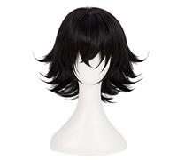 MAOMA Parrucca Cosplay Anime High Rise Invasion Sniper Mask Parrucca,Black Short Wig Parrucca Anime Cosplay,con Cappuccio Parrucca Gratuito,per Festa Carnevale Halloween Cosplay Parrucca
