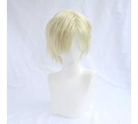 MAOMA Parrucca Cosplay Anime Identity V Grave Keeper Andrew Kreiss Parrucca,Light Blonde Short Parrucca Cosplay,con Rete per Parrucca Gratuita,per Festa Carnevale Halloween Cosplay Parrucca