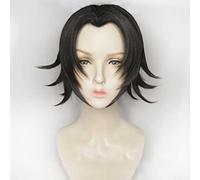 MAOMA Parrucca Cosplay Anime Identity V Prospector Norton Campbell Parrucca,Black Short Parrucca Cosplay,con Rete per Parrucca Gratuita,per Festa Carnevale Halloween Cosplay Parrucca