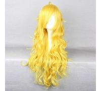 MAOMA Parrucca Cosplay Anime RWBY Yang Xiao Long Parrucca,Long Curly Wavy Long Yellow Parrucca Cosplay,con Rete per Parrucca Gratuita,per Festa Carnevale Halloween Cosplay Parrucca