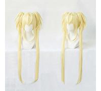 MAOMA Parrucca Cosplay Anime Shugo Chara Utau Tsukiyomi Parrucca，Yellow Long Parrucca Cosplay，con Rete per Parrucca Gratuita，per Festa Carnevale Halloween Cosplay Parrucca
