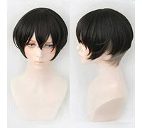 MAOMA Parrucca Cosplay Anime Tokyo Revengers Chifuyu Matsuno Parrucca,Black Short Parrucca Cosplay,con Rete per Parrucca Gratuita,per Festa Carnevale Halloween Cosplay Parrucca