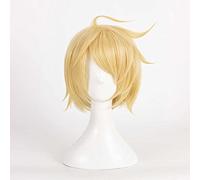 MAOMA Parrucca Cosplay Anime Vocaloid Kagamine Len Parrucca,Short Golden Parrucca Cosplay,con Rete per Parrucca Gratuita,per Festa Carnevale Halloween Cosplay Parrucca