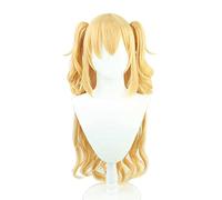 MAOMA Parrucca Cosplay Anime VTuber Akai Haato Parrucca,Golden Long Wavy Parrucca Cosplay,con Rete per Parrucca Gratuita,per Festa Carnevale Halloween Cosplay Parrucca