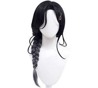 MAOMA Parrucca Cosplay Anime VTuber Shirayuki Tomoe Parrucca,Black Gradient Gray Long Parrucca Cosplay,con Rete per Parrucca Gratuita,per Festa Carnevale Halloween Cosplay Parrucca