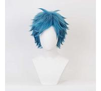 MAOMA Parrucca Cosplay Anime Yarichin B Club Yui Tamura Parrucca,Blue Short Fluffy Parrucca Cosplay,con Rete per Parrucca Gratuita,per Festa Carnevale Halloween Cosplay Parrucca