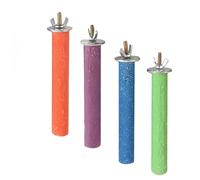 MaoNativey 4 Pezzi Posatoio per Pappagalli - Trespolo Masticabile per Pulizia Zampe e Limaunghie - Accessorio per Gabbia Adatto a Cocorite, Calopsite e Conuri (15 cm)