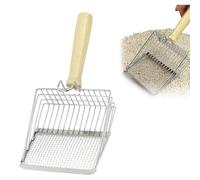 MaoNativey Paletta Lettiera Gatto in Metallo con Manico in Legno, Distanza Maglie 7mm - per Lettiere Agglomeranti - Pala Igienica e Resistente per Gatti, Cani e Piccoli Animali