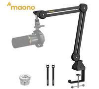 MAONO BA37 Braccio per Microfono Regolabile in Metallo, Supporto per Microfono Resistente con Morsetto da Scrivania e Adattatore per Vite da 3/8" a 5/8"