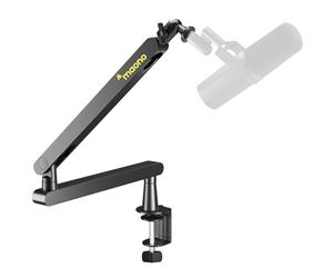 MAONO Bras Microphone - Bras Microphone Low Profile avec Gestion de Câbles, Espace de Travail Épuré, Pince de Bureau, Réglage Précision pour Podcast/Streaming/Gaming/Bureau Domicile - BA92 Noir
