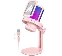 MAONO DGM20 Rosa Microfono Gaming RGB USB, Microfono a Condensatore con Riduzione Rumore per Streaming e Podcast, Mute One-Touch, Controllo Guadagno, PS5/PS4/Mac