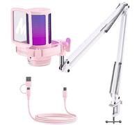 MAONO DGM20S Rosa Microfono Gaming RGB USB, Microfono a Condensatore con Riduzione Rumore per Streaming e Podcast, Mute One-Touch, Controllo Guadagno, PS5/PS4/Mac