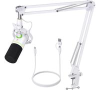 MAONO Kit con microfono dinamico XLR/USB, microfono podcast per PC con supporto, software, tasto muto, controllo del volume, guadagno, microfono per streaming, giochi, PS4/PS5, voce fuori campo