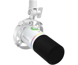 MAONO Microfono per podcast XLR/USB, microfono dinamico per PC, per registrazione, streaming, gioco e voce sopra, jack per cuffie, manopola di guadagno e controllo del volume-PD200X (bianco)