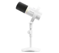 MAONO Microfono Podcast wireless ibrido PD200W per PC, microfono dinamico | Supporto per microfono da tavolo con software, cancellazione del rumore, per registrazione vocale, streaming