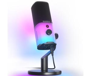MAONO Microfono XLR/USB Gaming con Software, Microfono Dinamico per PC con RGB per lo Streaming e Podcasting, Cardioide Microfono per Registrare con Cancellazione del Rumore, Pulsante Mute PD100X