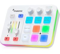 MAONO Mixer audio, interfaccia audio con Pro-Preamp, RGB, Bluetooth, alimentazione phantom 48V per streaming live podcasting, creazione di contenuti, gioco - MaonoCaster G1 NEO (bianco)
