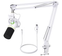 MAONO XLR/USB Podcast Microfono (bianco, PD200 con braccio boom)