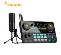 MaonoCaster AM200-S1 Interfaccia Audio, Kit Scheda Audio per Studio Podcast con Microfono per Streaming Live, Registrazione YouTube, PC/Telefono