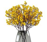 maoodoo Set di 8 mazzi di gipsofila artificiali, fiori di seta realistici al tatto, decorazione per feste di nozze, decorazione per la casa, colore giallo