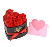 MAOOY 7 rose infinite, regalo di compleanno per donne, rosa conservata in scatola a forma di cuore, regalo per la mamma per compleanno, San Valentino, Natale, anniversario, anniversario di matrimonio