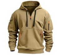 MaoTOP Felpa con Cappuccio per Spalla da Uomo Plus Size Fustigate Frode Goccia Casual Casual-Cachi-XXL