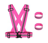 Maotrade Gilet Alta Visibilita Lavoro Regolabile Gilet Catarifrangente Elasticità Bretelle Catarifrangenti con Due Bracciali Riflettenti Adatto a Uomini, Donne e Bambini Che Vanno in Bicicletta