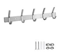 MaoXinTek Appendiabiti da parete e autoadesivo, in acciaio inox, con 5 ganci, per bagno e cucina