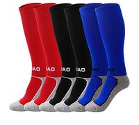 MaoXinTek Calze da Calcio, Calza Sportive Bambini Calzettoni da Calcio Sportivi Compressione Calzini, Calze da Ginnastica Regalo per Ragazzo Ragazza 8-12 Anni, 3 Coppie