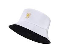 MaoXinTek Cappello Pescatore Reversibile Cotone Margherita Bucket Hat Cappello da Sole Traspirante per Spiaggia all'aperto 56-58 cm