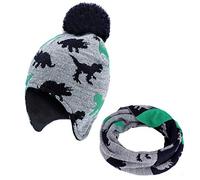 MaoXinTek Cappello Sciarpa Bambino Invernale Beanie Cappelli con Pompon(2-5 Anni)