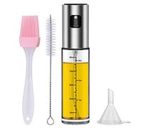 MaoXinTek Olio Spruzzatore Bottiglia d'olio in Vetro Portatile 100ml con Spazzola e Imbuto per BBQ Insalata Pane di Cottura Cucina