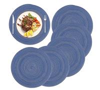 MaoXinTek Tovagliette Tovaglia Rotonda Cotone Tappetini da Pranzo in Tessuto Resistente al Calore 36cm Antiscivolo Placemats Decorazioni per Matrimoni Eventi Festa Feste (Set di 6)