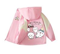 MAOXITCATY Abbigliamento Esterno per Bambini Primavera e Autunno Giacche e Giacconi con Stampe Cartoon per Ragazzi e Ragazze Impermeabili e Anti-Vento,Pink2,150cm