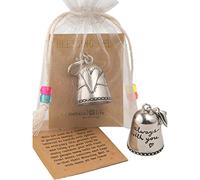 MaoYuanX - Campana della benedizione degli amici sono angeli, placcata argento, piccola campana in argento con biglietto regalo adatto per amici o persone care