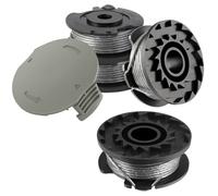MAOZHOU Bobina a Filo per Tagliabordi,4 Pezzi Φ1,65mm 4,9m F016800569 F016800385 Bobina di Ricambio + F016F05320 Copertura,Bobine per Bosch EasyGrassCut 18 23 26 Decespugliatore
