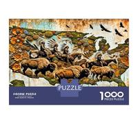 Map Animal World 1000 Pezzi Set Puzzle Wildlife Geography Mural Puzzle Classico Cartone Riciclato - Sfida Educativa, Gioco in Casa, Super Idea Regalo Per I Fan 38x26cm/1000pcs