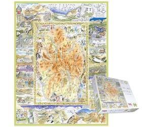 Map of Lake District Jigsaw 1000 Piece Puzzle