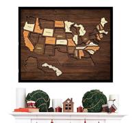 Map Puzzle - Commemorative National Board Wall Decor, Wooden Country Map for Travel | Decorative Maps Puzzle for Bedroom Apartment Living Room Dorm | Ideal for Family Couples Office Home Wall Display