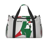 Map02 Borsone da viaggio con bandiera dello Stato della Palestina, grande, pieghevole, impermeabile, per la notte, spiaggia, piscina, sport, palestra