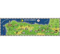 Mapa mural Camino de Santiago ilustrado castellano (100x30). Druckbunt.