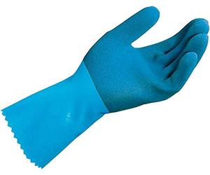 MAPA Professional, Jersette 301, Guanti in lattice resistenti alle sostanze chimiche, a prova di liquidi, pulizia e costruzione, guanti di protezione blu, taglia 6, 1 paio