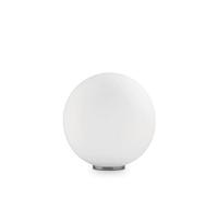 Lampada Da Scrivania-Ufficio Moderna Mapa Vetro Bianco 1 Luce E27 D30Cm