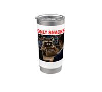 Mapache Aduana Only Snacks Amante de los animales divertido Bicchiere termico in acciaio inox doppia parete