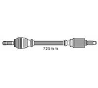 MAPCO 16305 Semiasse Anteriore Sinistra Anteriore Destra Lunghezza: 735 mm
