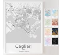 Mapdify Cagliari poster personalizzato della città, il tuo posto preferito come poster da parete, ricordo personalizzato di Cagliari - Stile: Pure