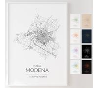 Mapdify Modena poster personalizzato della città, il tuo posto preferito come poster da parete, ricordo personalizzato di Modena - Stile: Contours