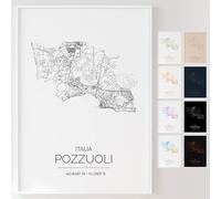 Mapdify Pozzuoli poster personalizzato della città, il tuo posto preferito come poster da parete, ricordo personalizzato di Pozzuoli - Stile: Contours
